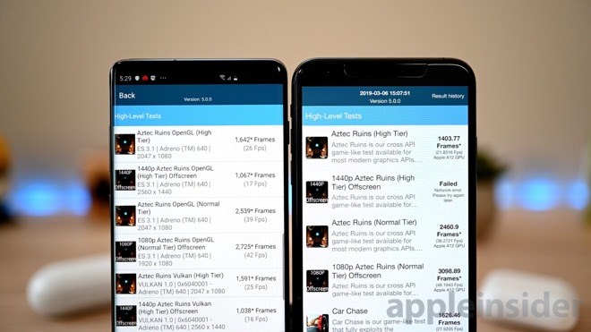 三星Galaxy S10+ 和苹果iPhone XS Max跑分对比